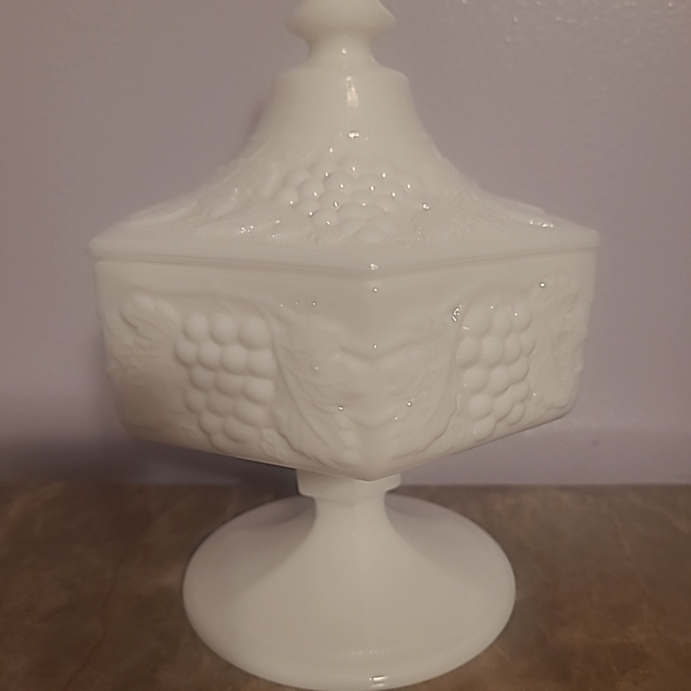 White Milk Glass Candy Dish - Picture 6 of 6